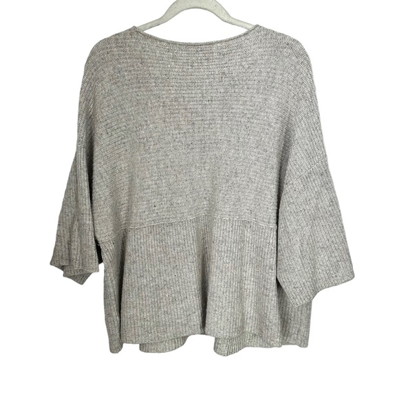 J Jill Pure Jill Womens Sz M Gray Boxy Wool Linen Blend Ribbed Knit Sweater. - Picture 6 of 8